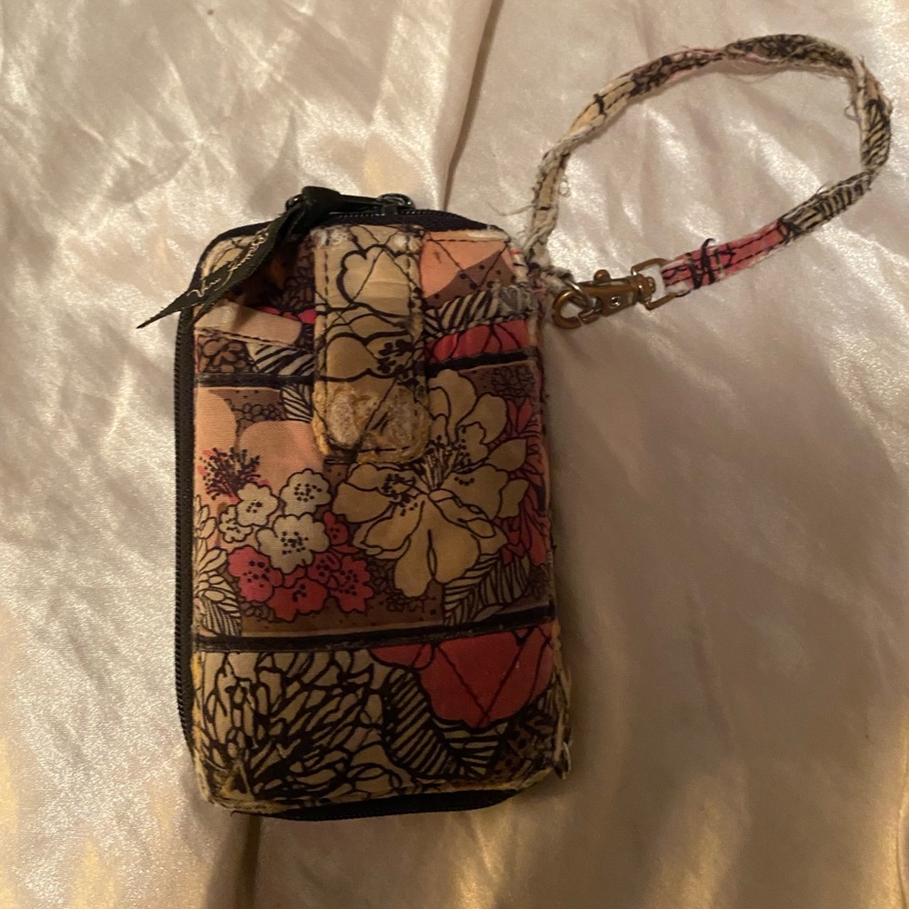 vera bradley mocha rouge wristlet wallet